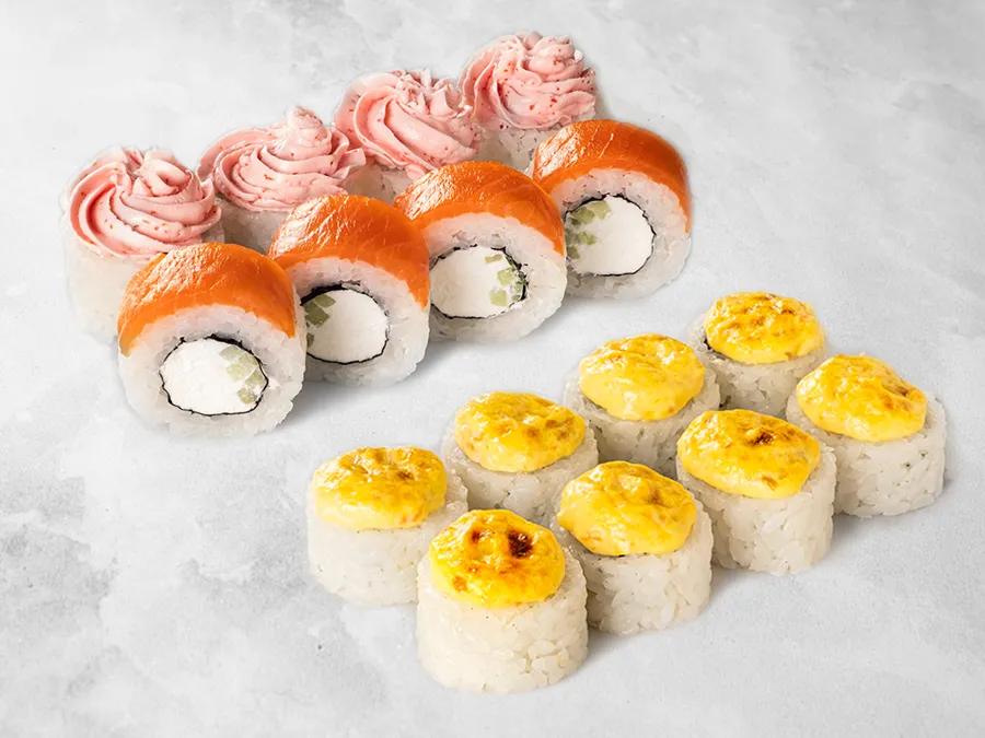 1/2 Филадельфия лайт + 1/2 Лава + Сырный лосось